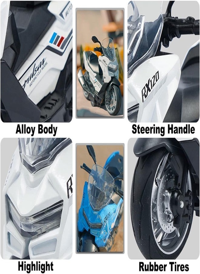 Bestie toys لعبة دراجة نارية من بيستي تويز، دراجة نارية تعمل بالسحب للخلف مع أصوات وأضواء، نموذج دراجة نارية للأطفال، مركبة تعمل بالسحب للخلف للأطفال من عمر 3 سنوات فما فوق (بولسار Rx120)، متعدد الألوان - Image 5